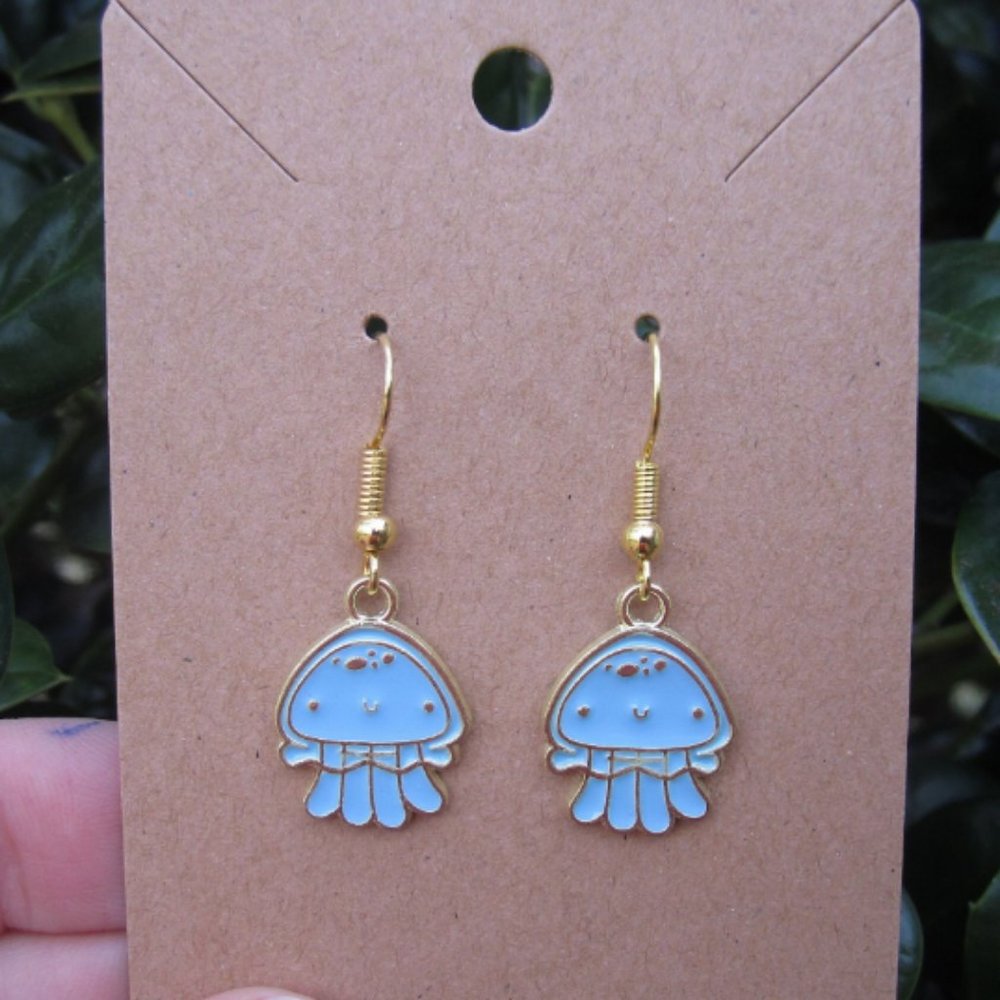 Light Blue Jellyfish Earrings